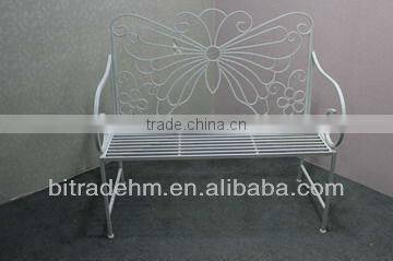 Metal bench with cushion