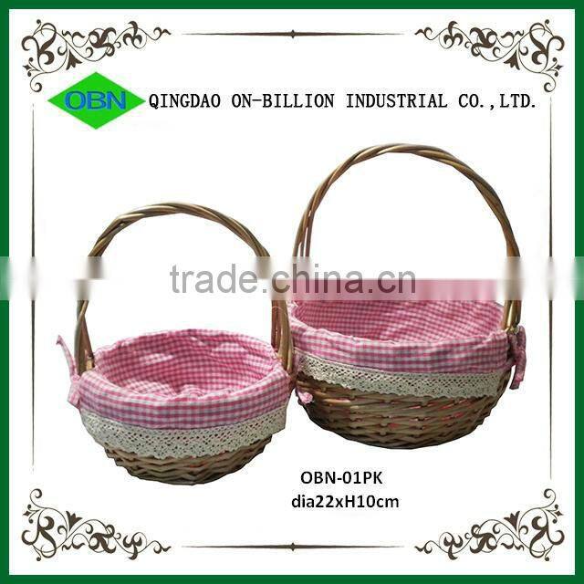 Lovely decorated willow basket flower girl