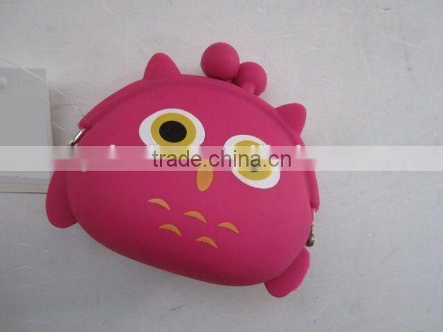Owl Design Silicone Purse/Heart-Shaped Coin Purse