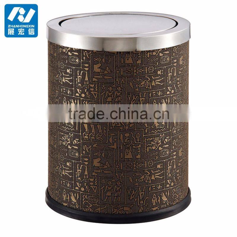 Cheap Price Leather Waste Bin Hotel Room, Mini Garbage Can