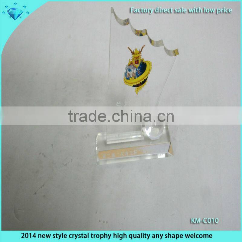 New style clear beautiful elegant k9 crystal trophy