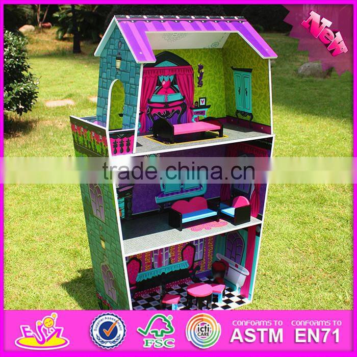 2016 New fashion children wooden fairy castle toy W06A095