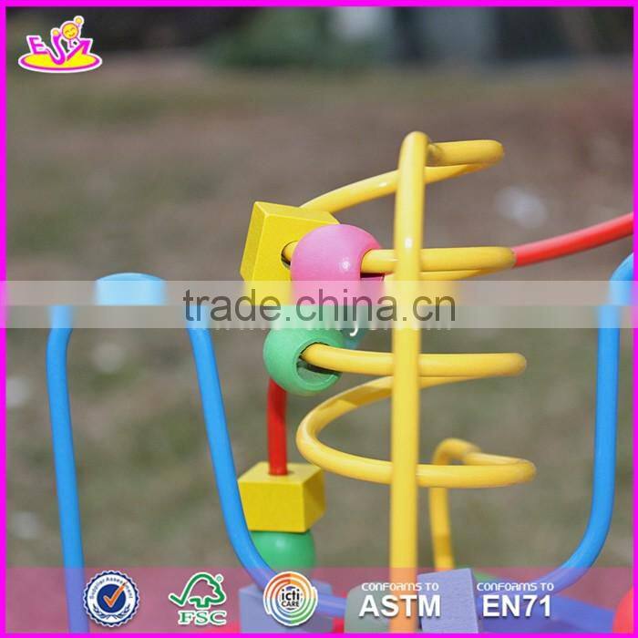 2017 new design funny toy children multi-function wooden bead maze cube W11B060