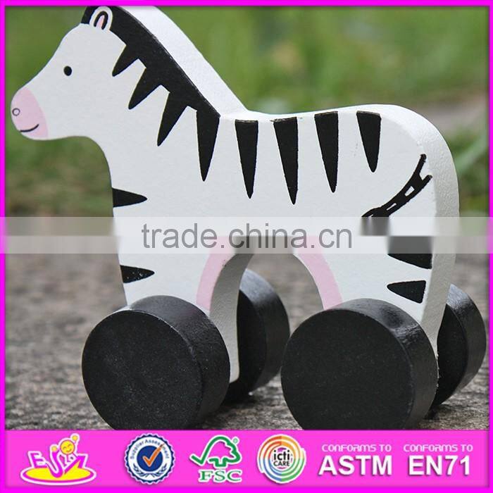 2017 New products animal toy wooden cars for kids W04A316
