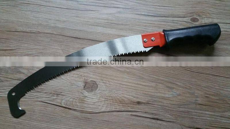 12" curved pruning saw with good quality big wooden handle