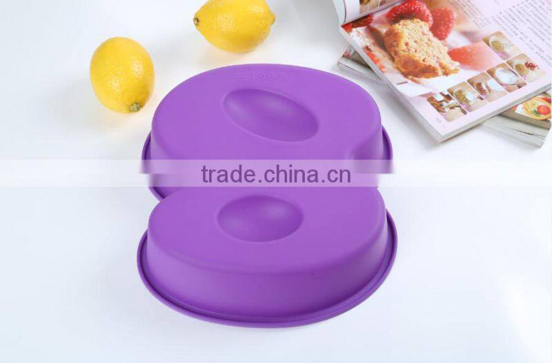 Lovely birthday number eight shape silicone cupcake mold,cake pan,bakeware cake mold