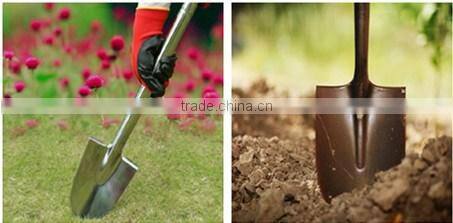 high quality low price wooden handle steel shovel S503