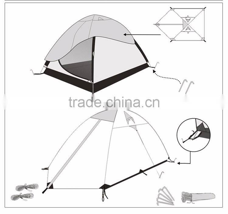outdoor camping double layer 3-4 person family water proof tent