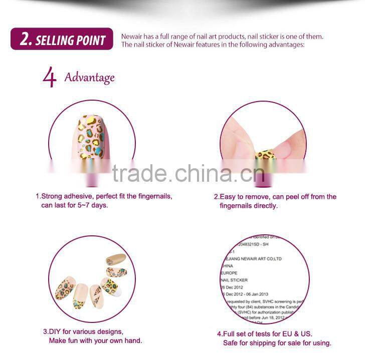 2016 factory cheap nail sticker fashion women arts and crafts decal korea nail sticker