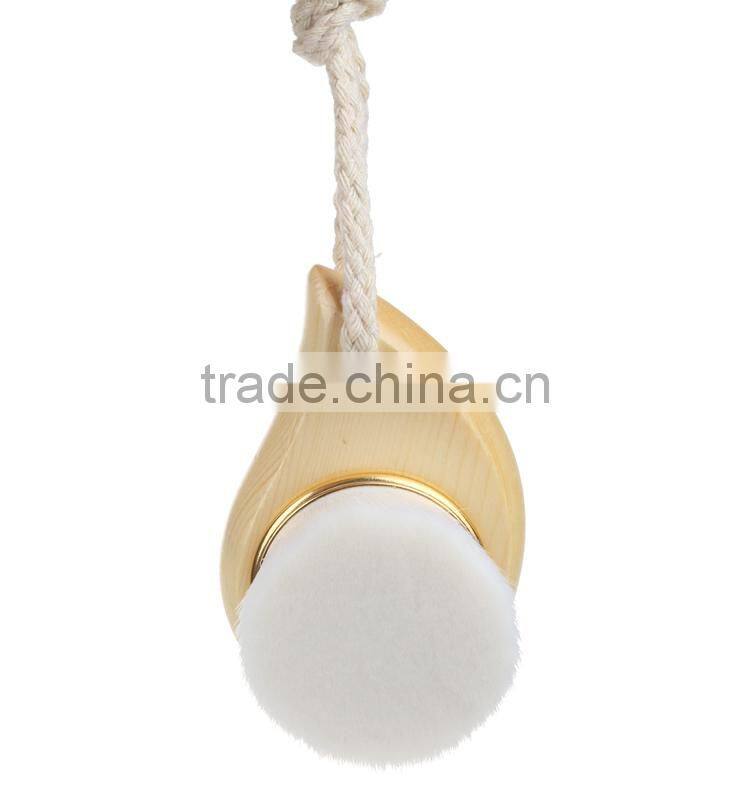 Facial Cleanser Exfoliate Brush Facial Skin Care Tool, pore cleaner (Wooden handle)