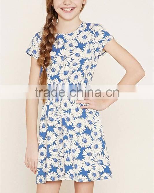 Dress for Girl 12 Years 2016 Custom Printed Knit Dress HSD3751