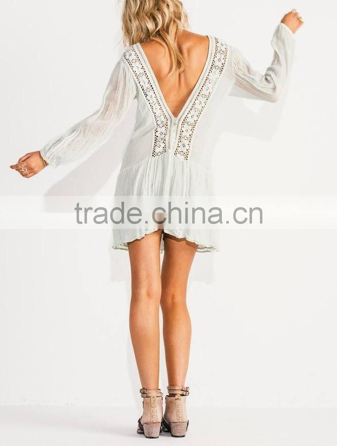 Sexy Girls Boho Star Crossed Backless V-neck Cotton Mini Dresses Names Of Ladies Dresses Night Dress Photos HSD5771