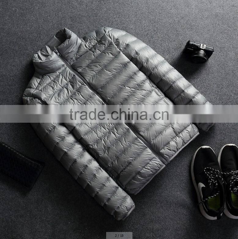 Men Winter Ultra Light Thin Down Feather Jacket