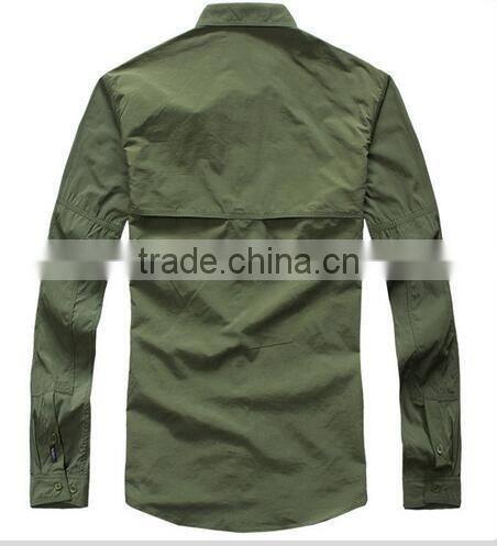 Coolmax Mens long sleeve quick dry outdoor fishing shirts UV-protection shirts