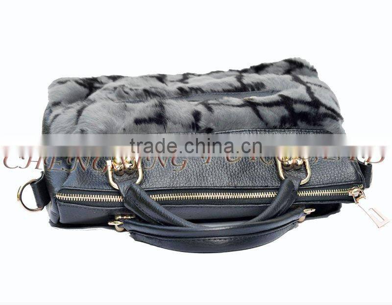 CX-H-46 New Style Fashion Women Rex Rabbit Fur Tote Bags Wholesale