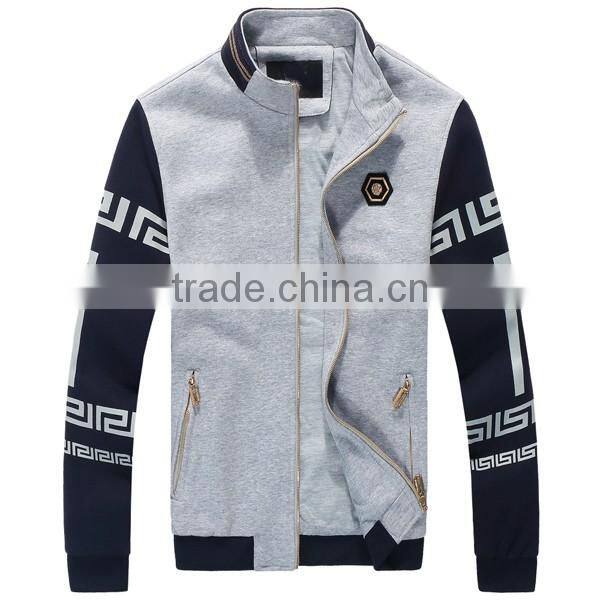 stand collar long sleeves sports jacket man