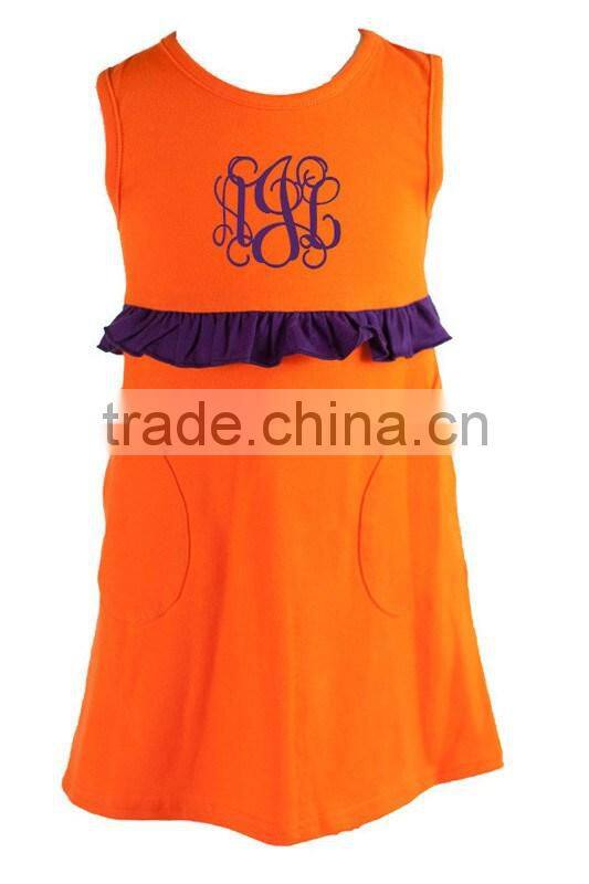 2017 Europe Summer Dress Children Round Neck Sleeveless Dress Boutique Cotton Baby Girls Dresses