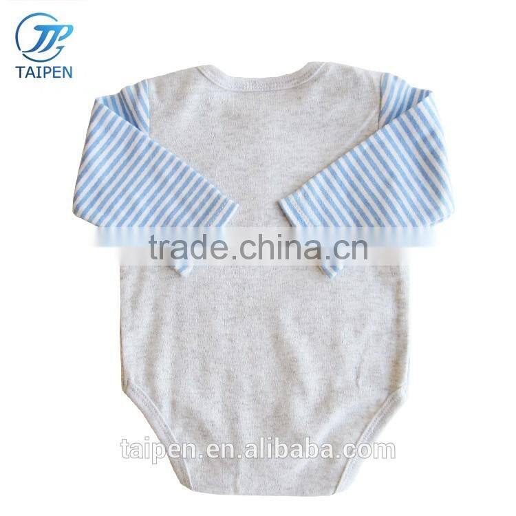 Wholesale Baby Boys Clothes Stripe Long Sleeve Baby Bodysuit With Pocket