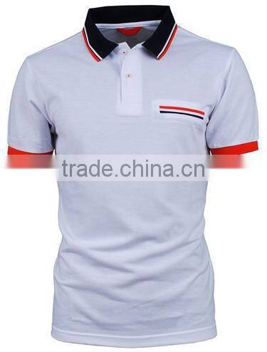 custom logo brand different color collar and cuff polo shirt