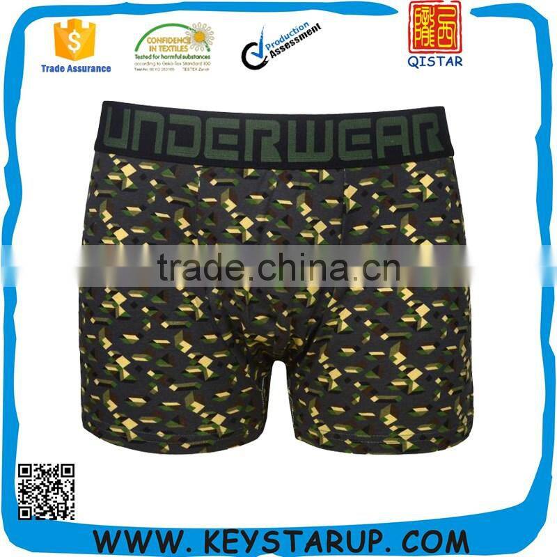 OEM Check Print Man's Underwear Boxer Briefs High Quality Cotton