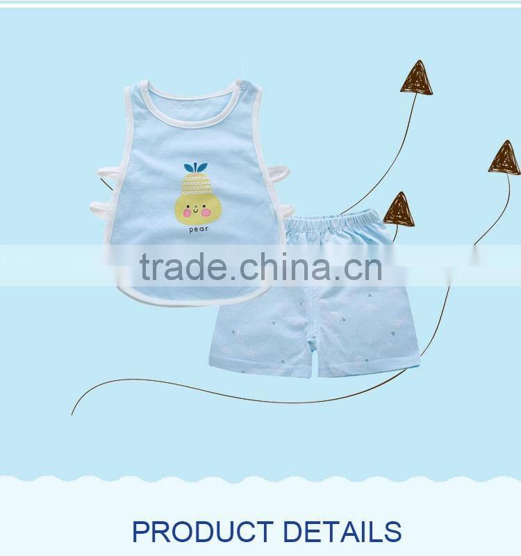 Wholesale high quality soft baby suits 100% cotton body set for summer