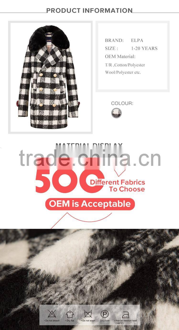 ELPA latest design wool coat long warm overcoat winter kids coat