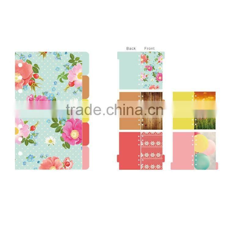 A5/A6 art paper 4/1C printing custom planner index page 6 holes planner internal page