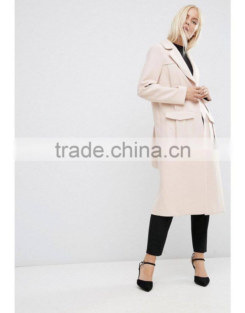 Factory custom fashion elegant women winter lovely coat 2016