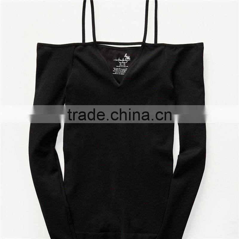 2017 OEM Cool Next-to-skin Fit Stretchy Layering Black Fitted Blouse