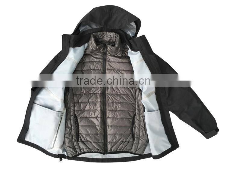 Mens waterproof windproof windbreaker outdoor winter 3 in 1 Jacket