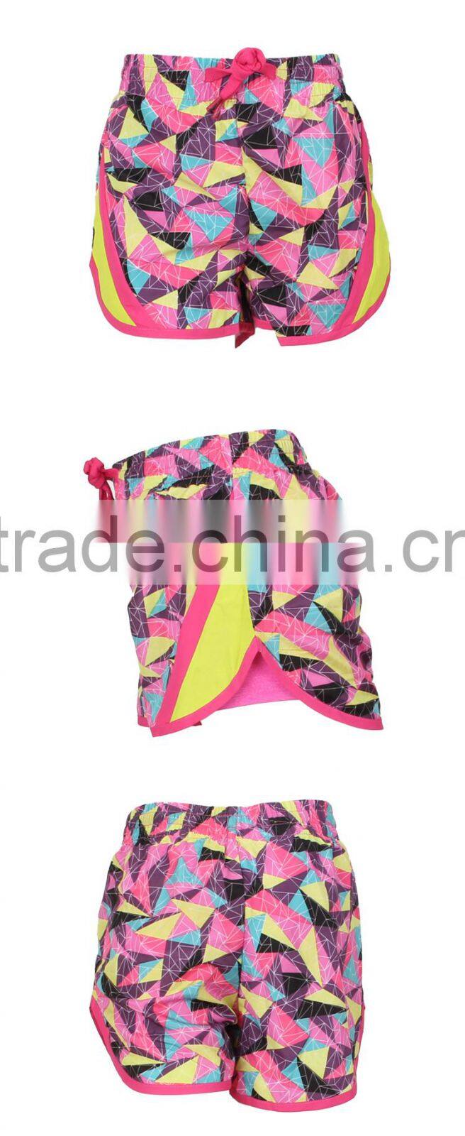 Custom Printing 100% Polyester Kids Sports Beach Shorts for Girls