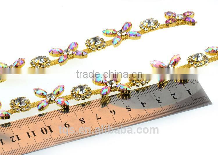 Rhinestone Brass Cup Chain