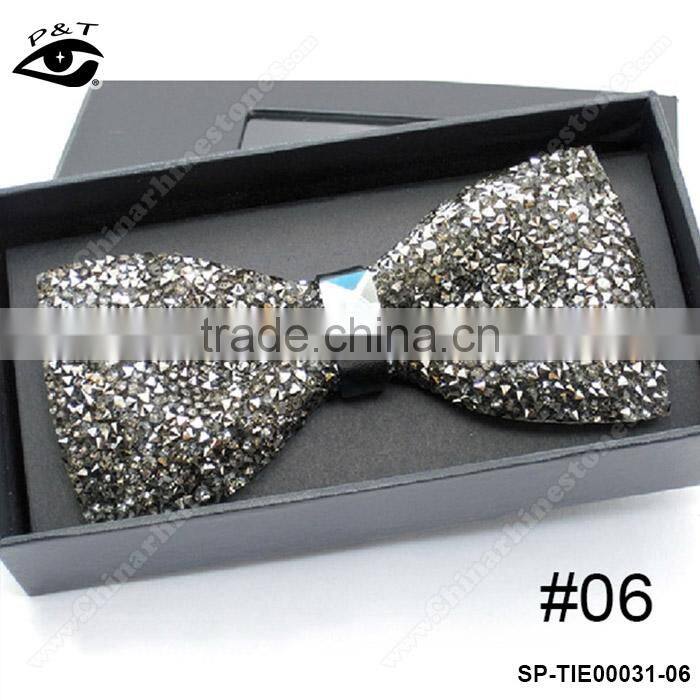 Luxury Glitter Rhinestones Bow Ties Vintage Ties for Men's Wedding Dress with Gift Box 12x6cm