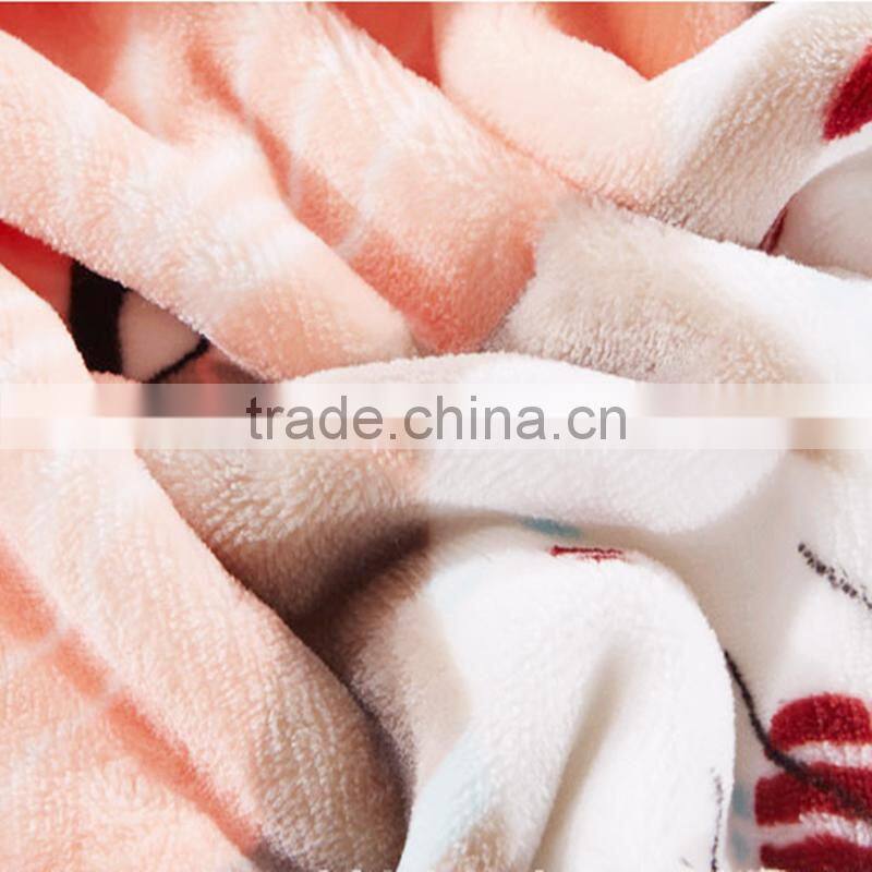home textile knitting fabric custome printing coral fleece material in 100 polyester knitted warp fabrics