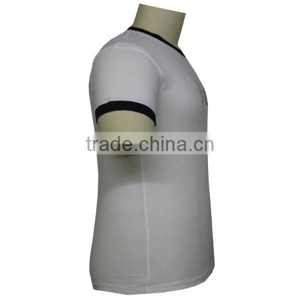 2017 Custom man black white embroidery t-shirts