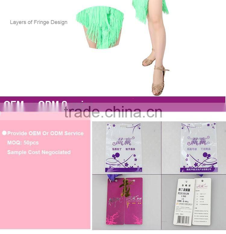 2017 New Teen Girls Ballroom Latin Salsa Competition Dress Fringed Dance Dress