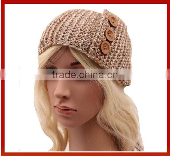 Knitted Winter Headbands For Woman/Button Patterns For Knitting Headbands/Fashion Knit Winter Headband