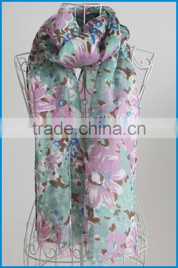 Japan hot selling lady's fashion floral printing neck scarf