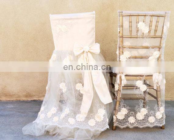 New Arrival Style White Chiffon Wedding Chair Cover Sashes