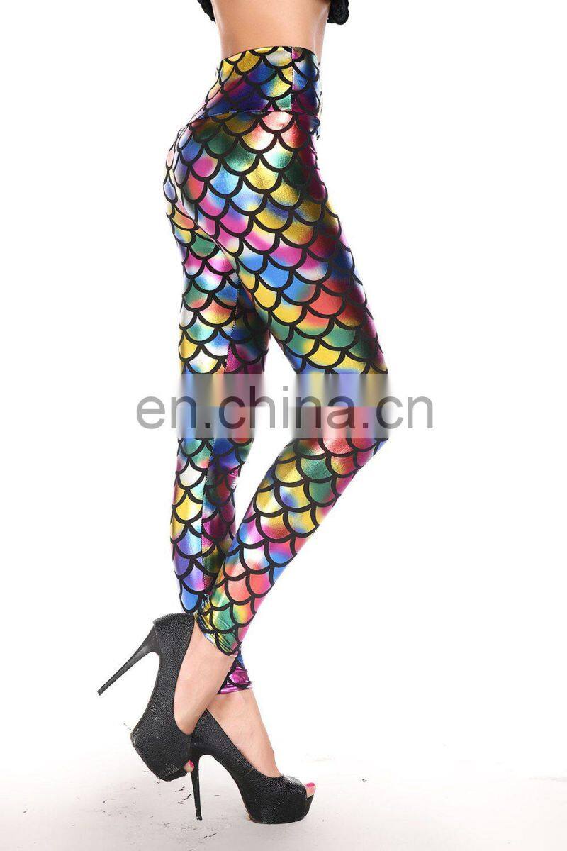 Wholesale rainbow tight leggings fish scale leggings leggings fashion 2014