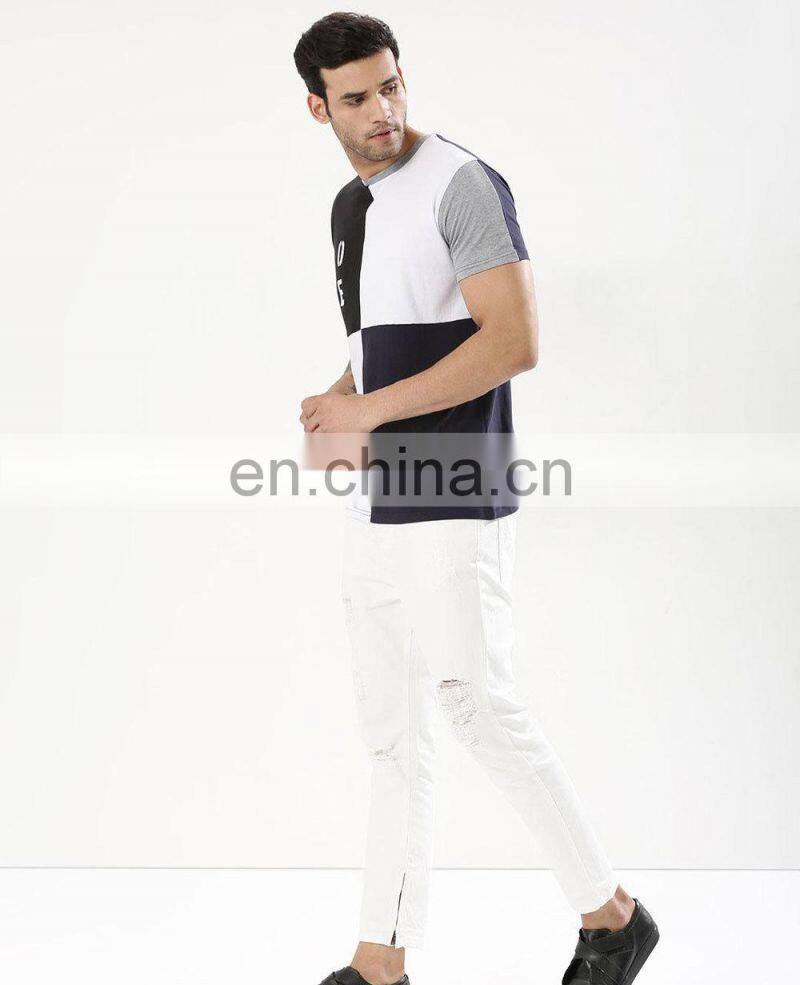 Fashion men's bulk white plain stand neck t-shirt shirt for men polo