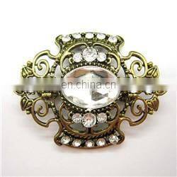 Diy your own small quantity metal custom logo soft enamel rhinestone lapel pin