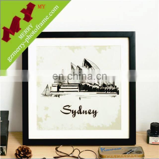 2016 hot product wooden square picture frame wholesale