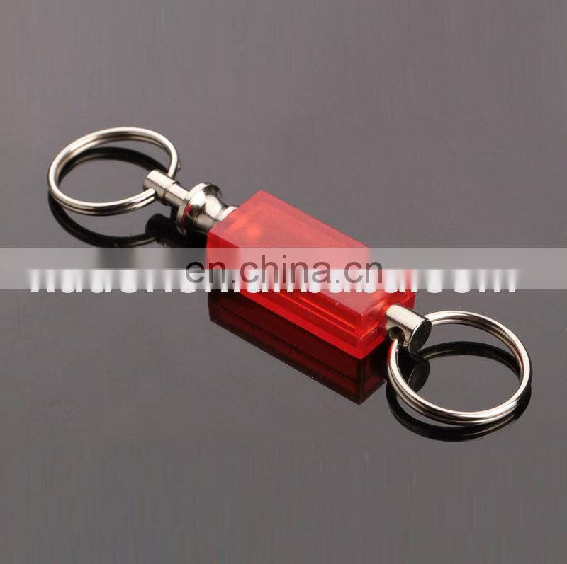 2016 promotional wholesale new style rubber plastic red color double ring keychain