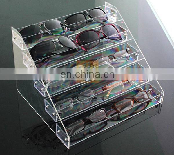 new products 2016 acrylic 5 tiles displaycase sunglasses rack