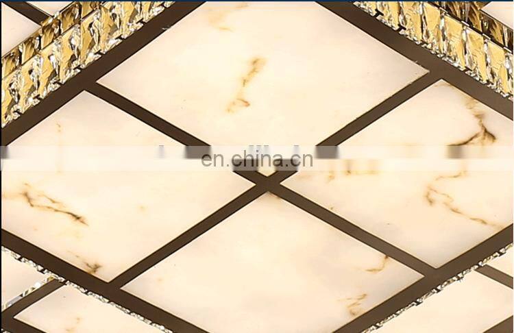 Personality led lamp crystal ceiling lamp square stainless steel wire cutting led crystal lamp creative lighting