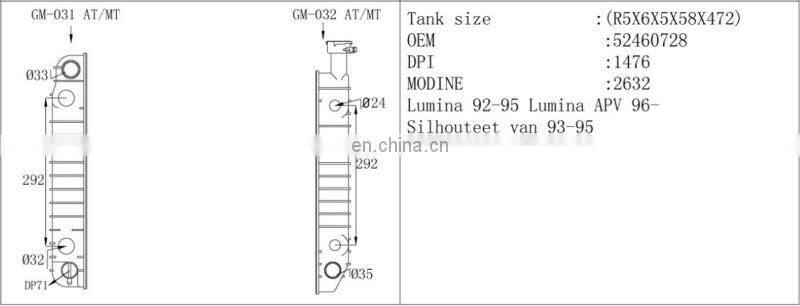 Plastic Radiator Tank For LUMINA,auto radiator parts
