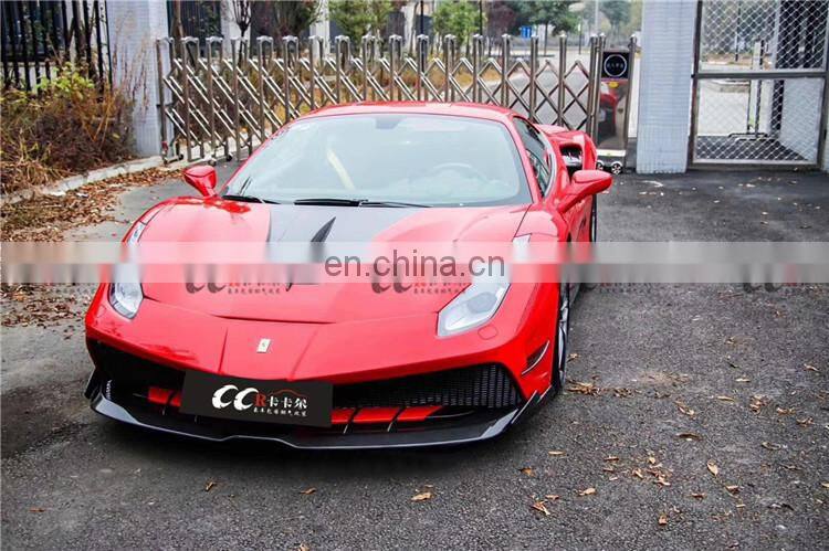 Body kit for Ferrari 488 in misha style front bumper rear bumper hood carbon fiber front lip rear lip side skirts fenders