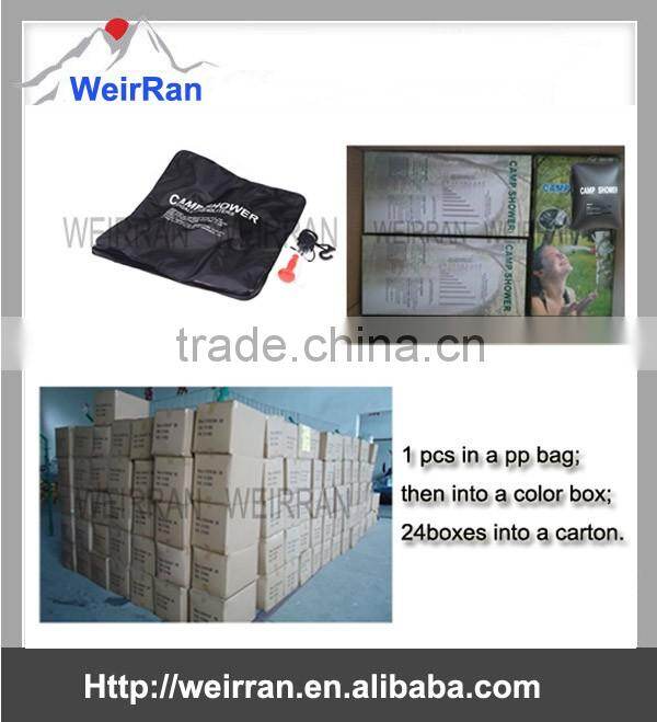 (74664) 40L black solar heating outdoor emergency neccessity portable camping shower bag