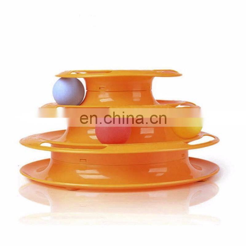 Top Quality Funny Cat Pet Toy Toys Intelligence Triple Play Disc Balls Free Shipping Ball Pets Green Orange